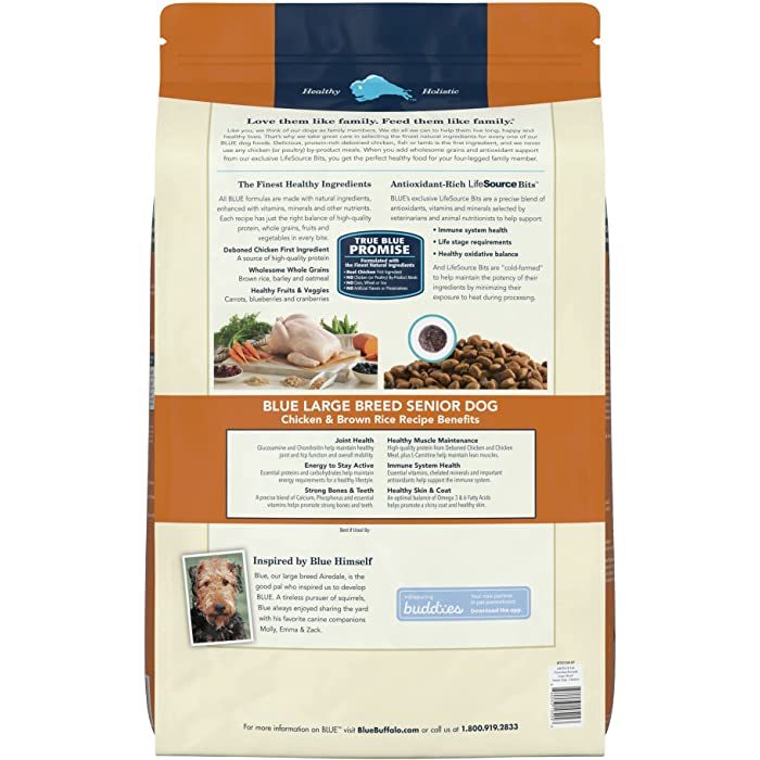 Blue Buffalo Life Protection Formula Chicken & Brown Rice Recipe Large Breed Senior Dry Dog Food, 30-lb bag - Image 2