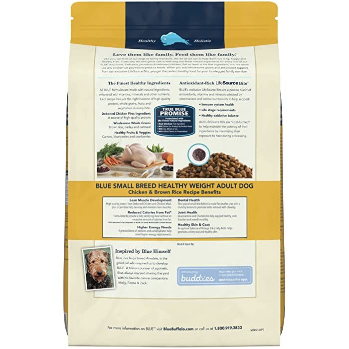 Blue Buffalo Life Protection Formula Chicken & Brown Rice Recipe Healthy Weight Small Breed Adult Dry Dog Food - Image 2