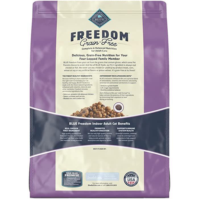 Blue Buffalo Freedom Grain-Free Indoor Chicken Recipe Adult Dry Cat Food - Image 2