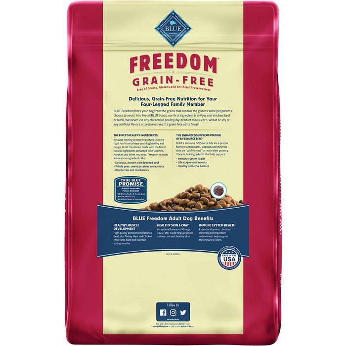Blue Buffalo Freedom Grain-Free Beef Recipe Adult Dry Dog Food - Image 2